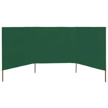 3-Panel Green Wind Screen Fabric 400x80 cm - Durable & Stylish