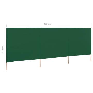 3-Panel Green Wind Screen Fabric 400x80 cm - Durable & Stylish