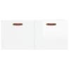 High Gloss White Wall Cabinet | 80x36.5x35 cm | Durable Design