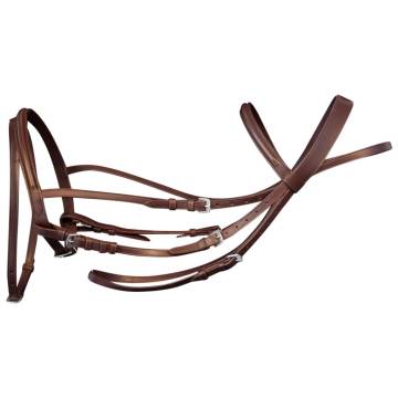 Leather Flash Bridle with Reins & Bit for Pony - Brown