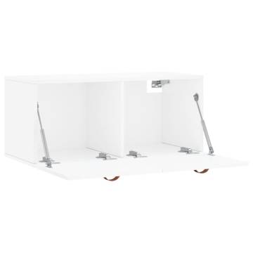 High Gloss White Wall Cabinet | 80x36.5x35 cm | Durable Design