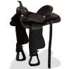 Western Saddle Set with Headstall & Breast Collar - 15" Black