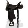 Western Saddle Set with Headstall & Breast Collar - 15" Black