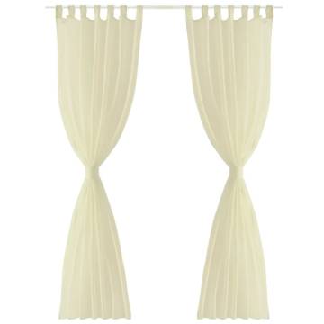 Cream Sheer Curtain 140 x 175 cm - 2 pcs for Any Room