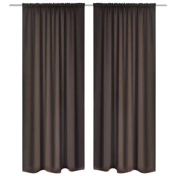 Elegant Brown Blackout Curtains - 2 pcs, 135 x 245 cm