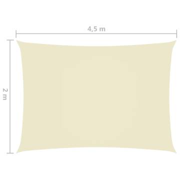 Sunshade Sail Oxford Fabric 2x4.5m - Cream | HipoMarket