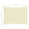 Sunshade Sail Oxford Fabric 2.5x4.5m Cream - UV & Water Resistant