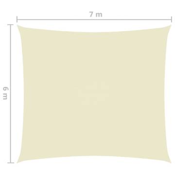 Cream Sunshade Sail 6x7m Oxford Fabric - UV & Water Resistant