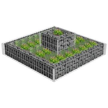 Gabion Planter Galvanised Steel 120x120x20 | Hipomarket