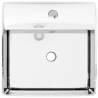 Chic Silver Ceramic Wash Basin with Overflow | 41x41 cm