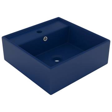 Luxury Dark Blue Ceramic Basin 41x41 cm - Elegant & Stylish