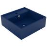 Luxury Basin Overflow Square Matt Dark Blue 41x41 cm Ceramic Colour matte dark blue 