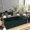 Bathroom Sink with Overflow Ceramic Dark Green Colour dark green 