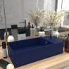 Bathroom Sink with Overflow Ceramic Dark Blue Colour dark blue 