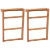 Towel Racks 2 pcs Solid Teak Wood | Hipomarket UK