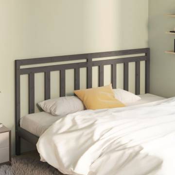 Stylish Grey Wooden Bed Headboard - Solid Pine, 206x4x100 cm