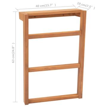 Towel Racks 2 pcs Solid Teak Wood | Hipomarket UK