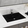 Luxury Basin with Faucet Hole Matt Black 60x46 cm Ceramic Colour matte black 