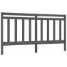 Stylish Grey Wooden Bed Headboard - Solid Pine, 206x4x100 cm