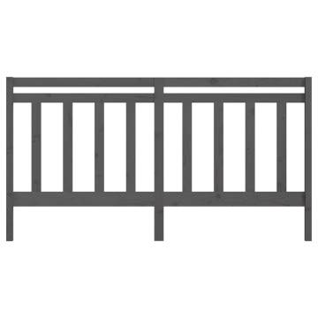 Stylish Grey Wooden Bed Headboard - Solid Pine, 206x4x100 cm