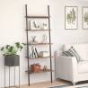 5-Tier Leaning Shelf Dark Brown and Black 64x34x185.5 cm Colour dark brown Quantity in Package 1 Height 185.5 cm 