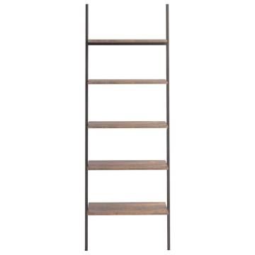 5-Tier Leaning Shelf - Dark Brown & Black | Hipomarket UK