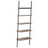 5-Tier Leaning Shelf - Dark Brown & Black | Hipomarket UK