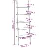 5-Tier Leaning Shelf - Dark Brown & Black | Hipomarket UK