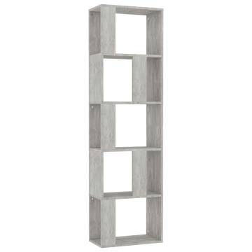 Stylish Concrete Grey Book Cabinet & Room Divider - 45x24x159 cm