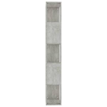 Stylish Concrete Grey Book Cabinet & Room Divider - 45x24x159 cm