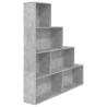 Stylish Book Cabinet & Room Divider in Concrete Grey - 155x24x160 cm