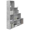 Stylish Book Cabinet & Room Divider in Concrete Grey - 155x24x160 cm