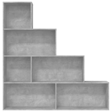 Stylish Book Cabinet & Room Divider in Concrete Grey - 155x24x160 cm