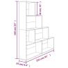 Stylish Book Cabinet & Room Divider in Concrete Grey - 155x24x160 cm