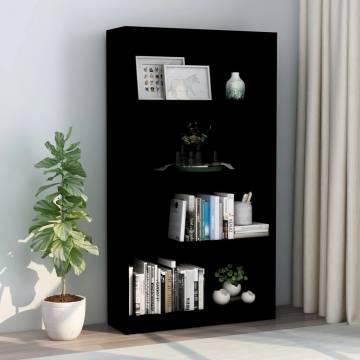 4-Tier Book Cabinet Black - Stylish & Durable Storage Solution