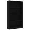 4-Tier Book Cabinet Black - Stylish & Durable Storage Solution