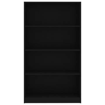 4-Tier Book Cabinet Black - Stylish & Durable Storage Solution