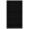 4-Tier Book Cabinet Black - Stylish & Durable Storage Solution