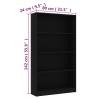 4-Tier Book Cabinet Black - Stylish & Durable Storage Solution