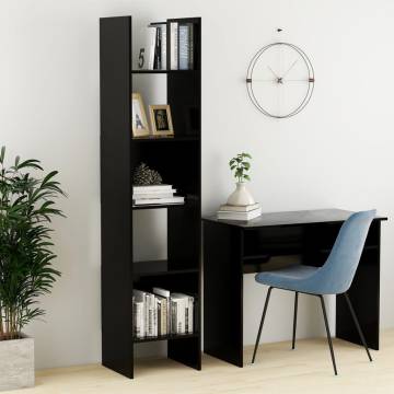 Stylish Black Book Cabinet - 40x35x180 cm | Hipomarket