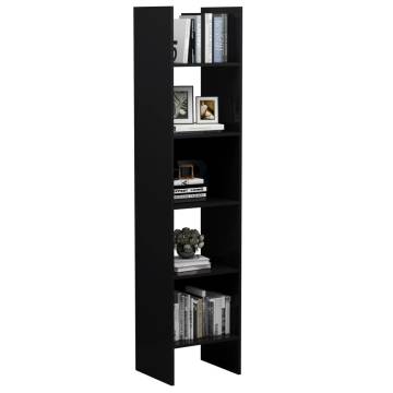 Stylish Black Book Cabinet - 40x35x180 cm | Hipomarket