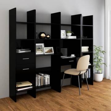 Stylish Black Book Cabinet - 40x35x180 cm | Hipomarket