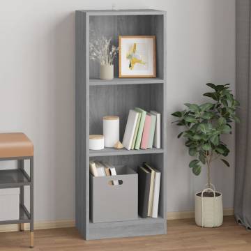 3-Tier Book Cabinet Grey Sonoma | Stylish Storage Solution