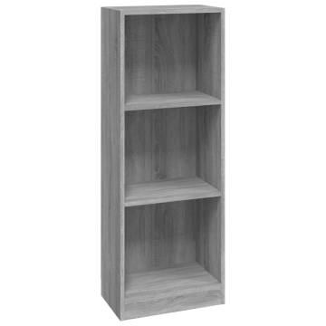 3-Tier Book Cabinet Grey Sonoma | Stylish Storage Solution