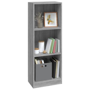 3-Tier Book Cabinet Grey Sonoma | Stylish Storage Solution