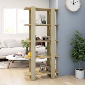 Sonoma Oak Book Cabinet & Room Divider - 80x30x160 cm