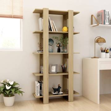 Sonoma Oak Book Cabinet & Room Divider - 80x30x160 cm