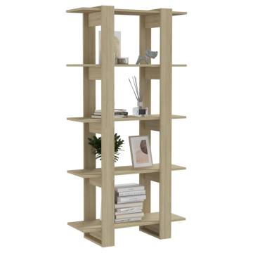 Sonoma Oak Book Cabinet & Room Divider - 80x30x160 cm