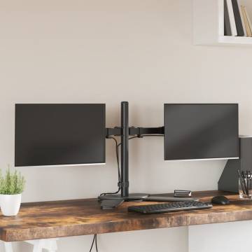 Dual Monitor Stand - Adjustable Black Steel, VESA 75/100 mm