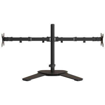 Dual Monitor Stand - Adjustable Black Steel, VESA 75/100 mm